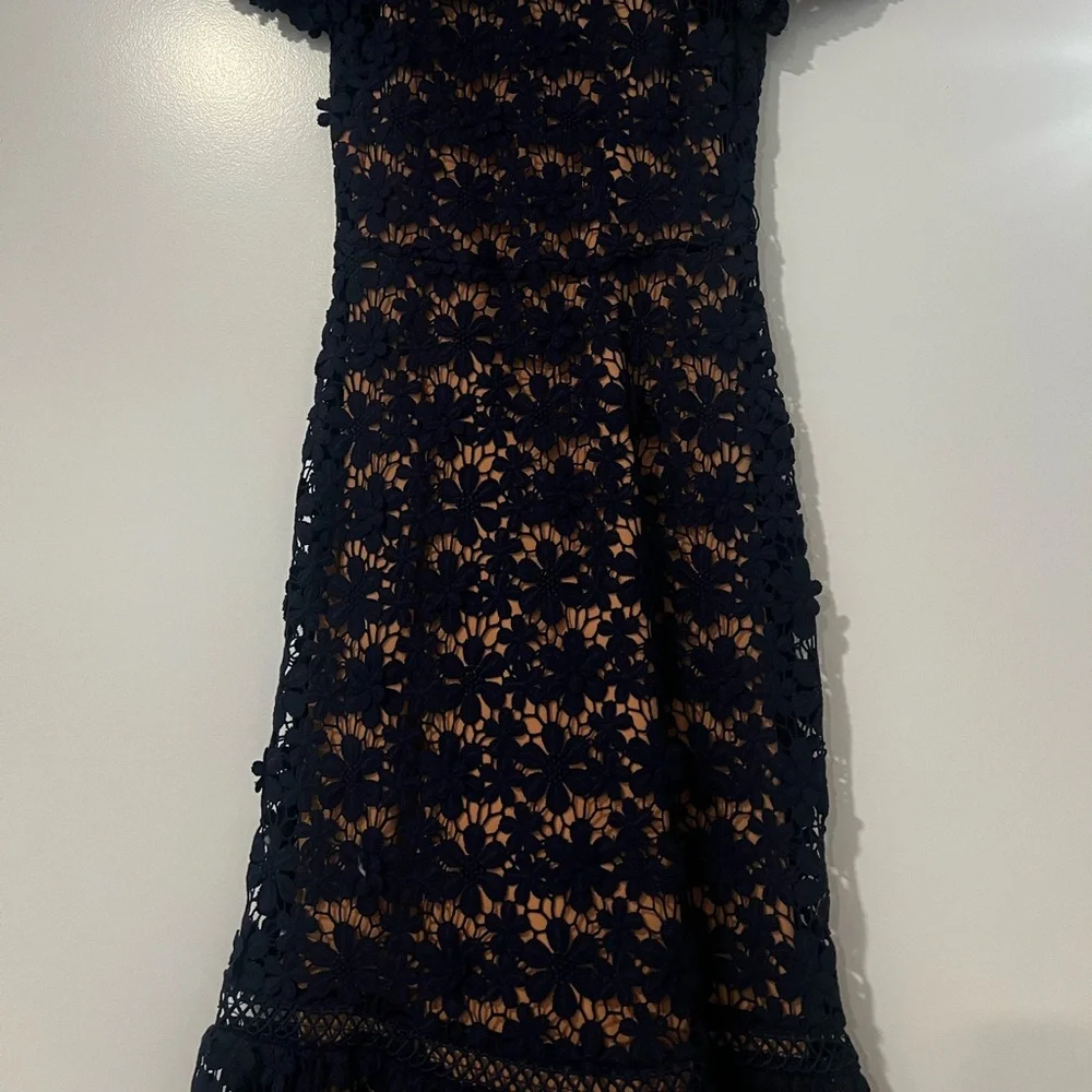 Michael Kors Floral Lace Dress dark navy - Picture 2 of 6